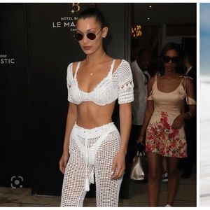 Andi bagus crochet pants as seen on Bella Hadid